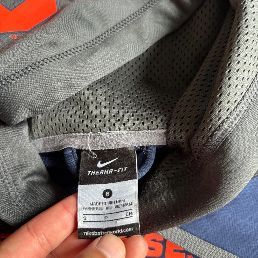 Syracuse Nike Hoodie Mens S Navy Orange NCAA Basketball Football Therma-FIT